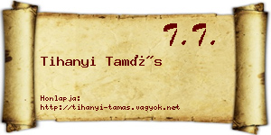 Tihanyi Tamás névjegykártya
